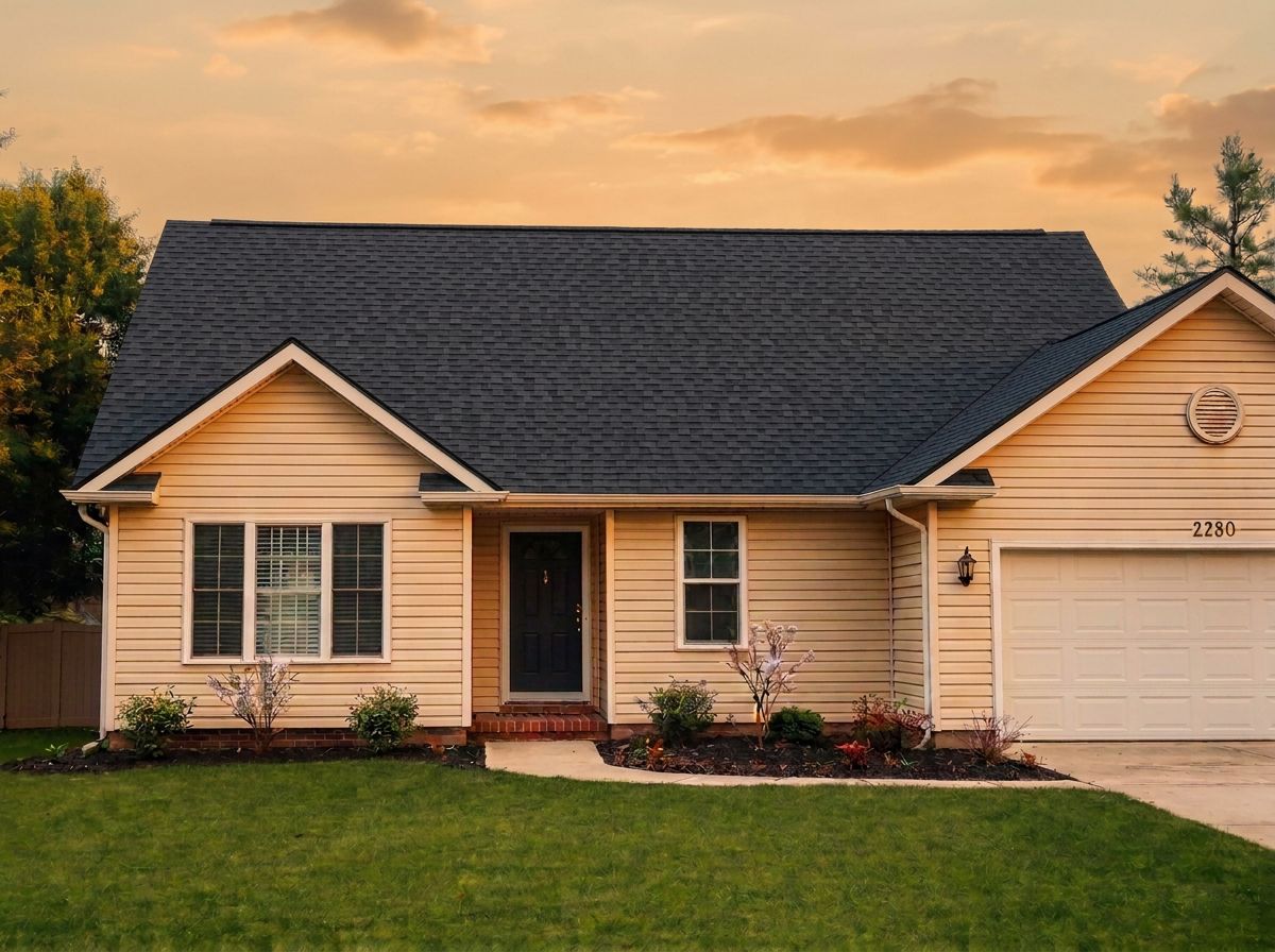 The same home after a full roof replacement with brand-new architectural shingles